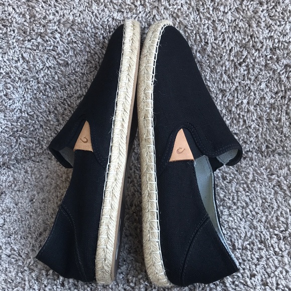 Olukai Women’s Kaula Pa’a Kapa Lava Rock Black Espadrille Slip-On Shoes size 11 - Picture 10 of 13